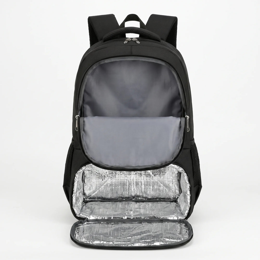 Insulated Oxford cloth cooler backpack. Unisex design for outdoor gear, hiking, and keeping items cool.