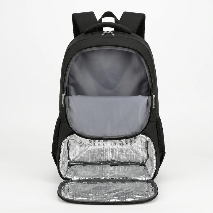 Insulated Oxford cloth cooler backpack. Unisex design for outdoor gear, hiking, and keeping items cool.