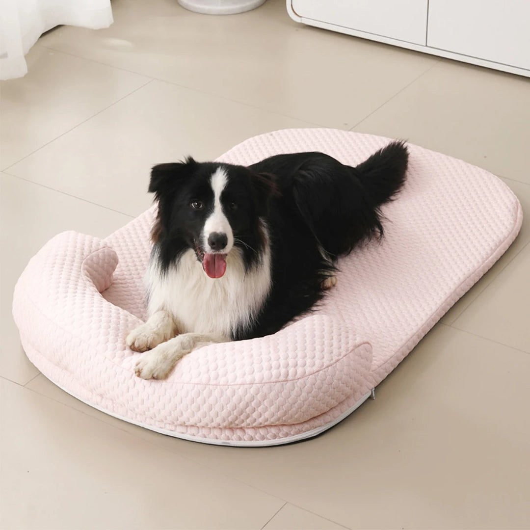Pet cooling bed, ice silk surface with thick 3D sponge for dogs and cats