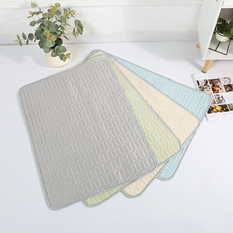 Cooling pet mat with anti-slip backing, safe and comfortable for dogs and cats