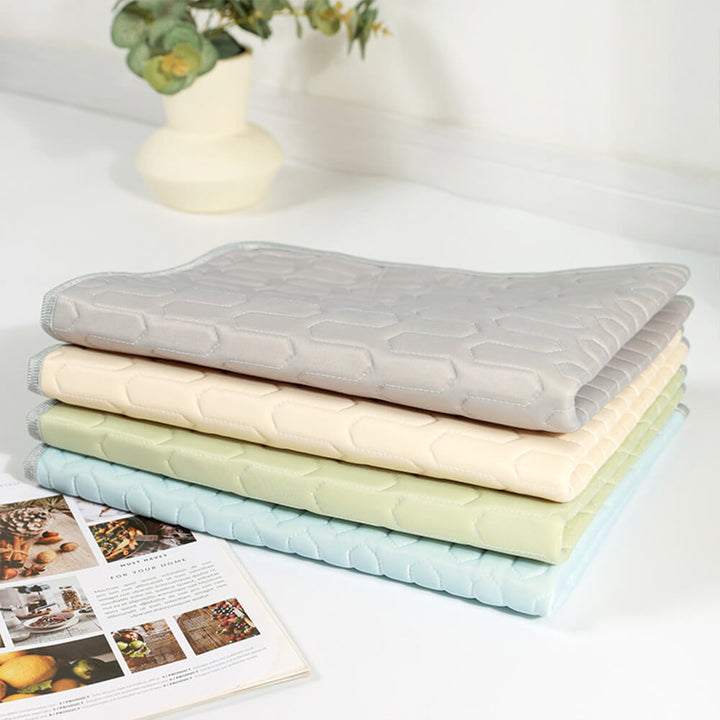 Unisex cooling pet mat for crates or floors, provides relief for dogs and cats in summer