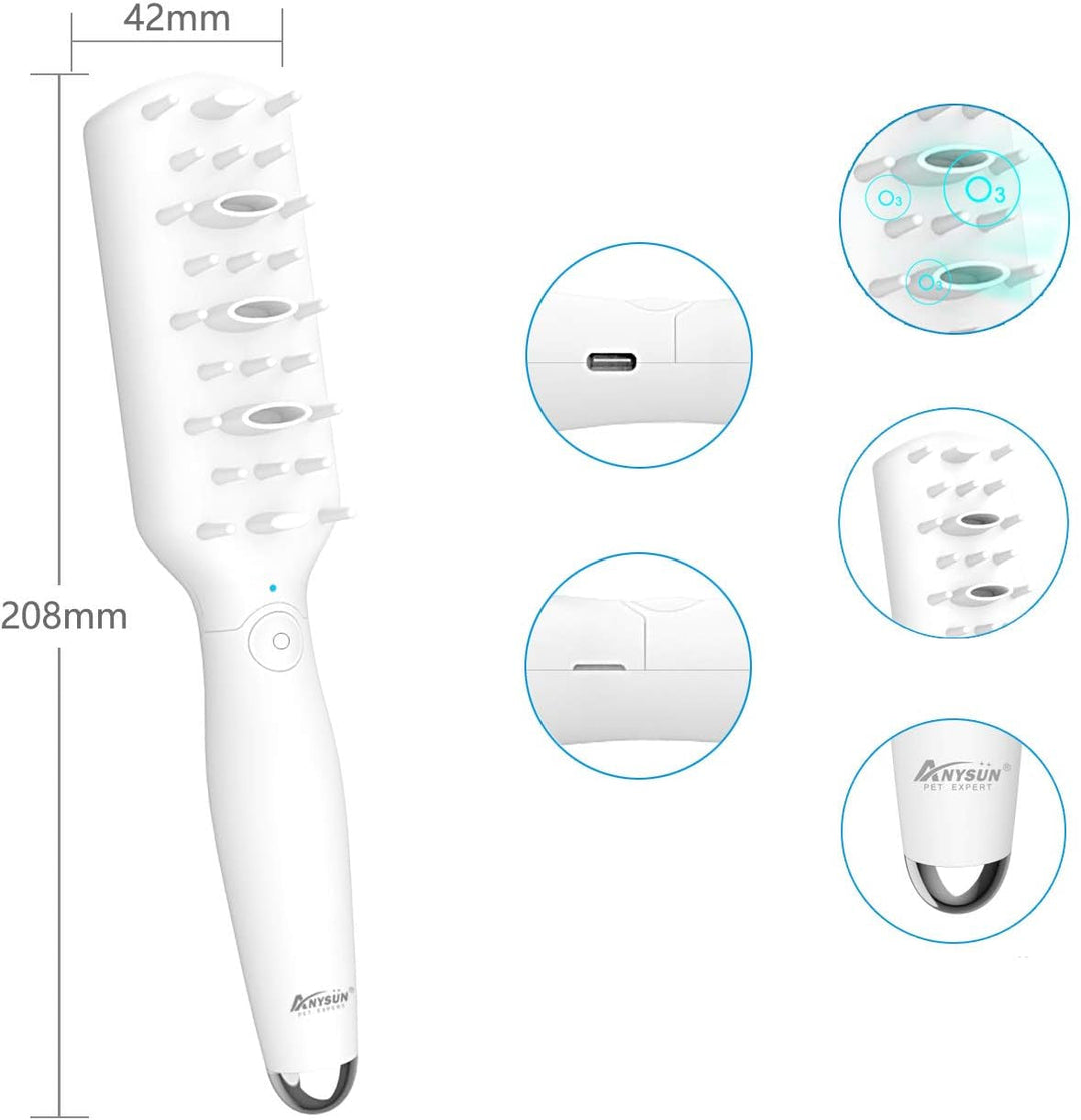 Unisex electric grooming and massage brush, a multi-functional pet care tool for furry friends