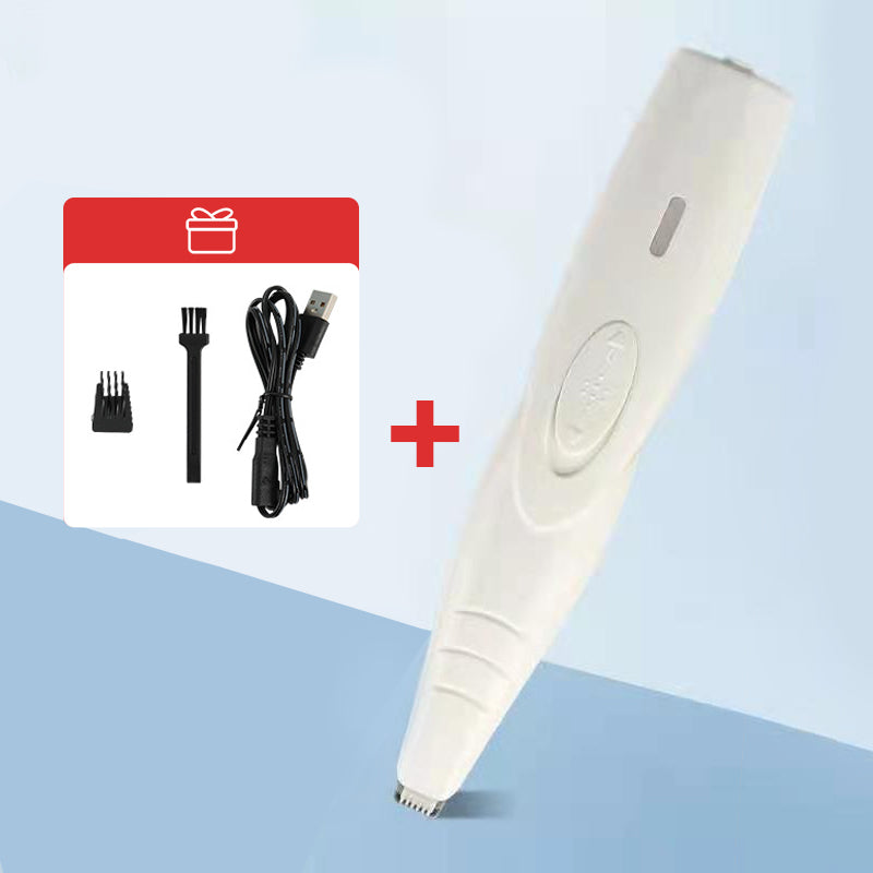 Professional grade cordless pet trimmer for ears, paws, and private areas