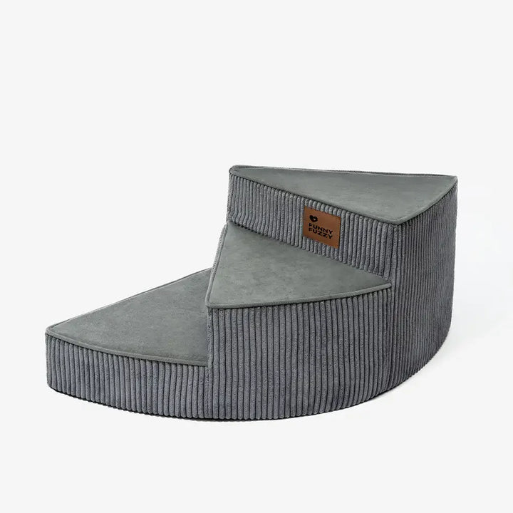 Unisex corduroy spiral pet stairs, a cozy ramp for small dogs and cats