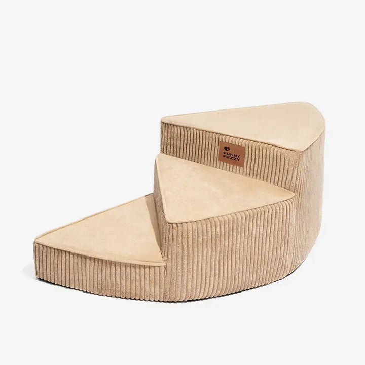 Unisex corduroy spiral pet stairs, providing a cozy ramp for small pets