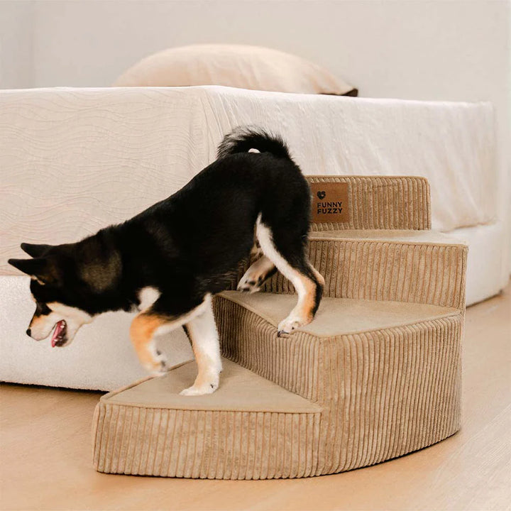 Senior pet corduroy spiral pet stairs, enabling easy and safe ascent for small animals