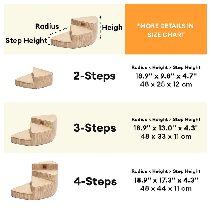Unisex pet furniture: Corduroy spiral dog stairs for joint-friendly pet access