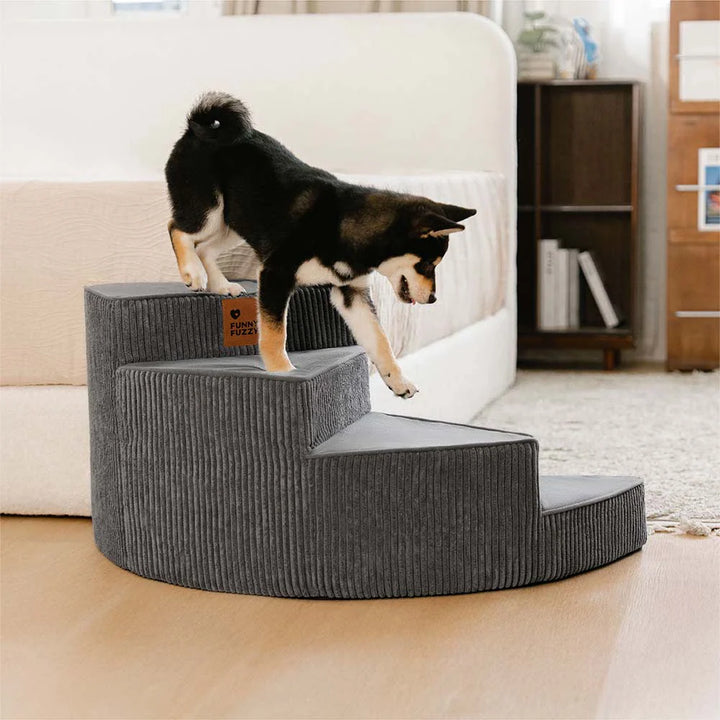 Senior pet corduroy spiral stairs with removable cover for easy cleaning