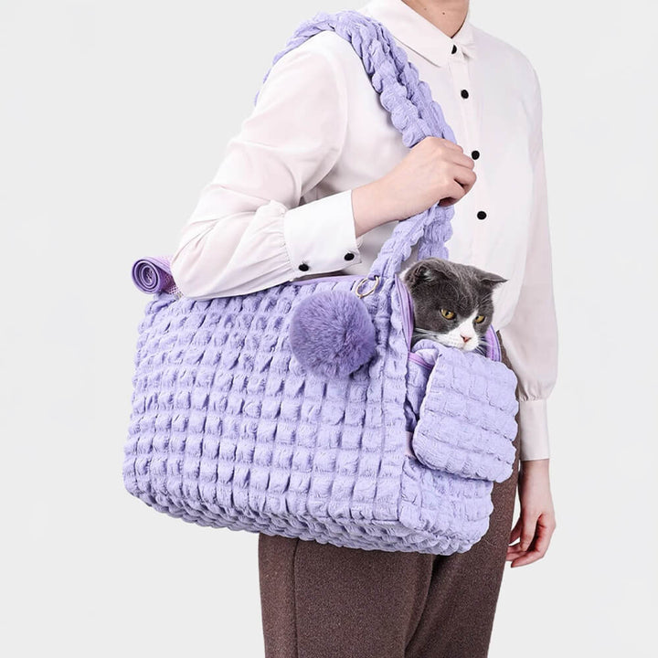 Unisex cozy lightweight pet carrier shoulder bag for small dog or cat travel