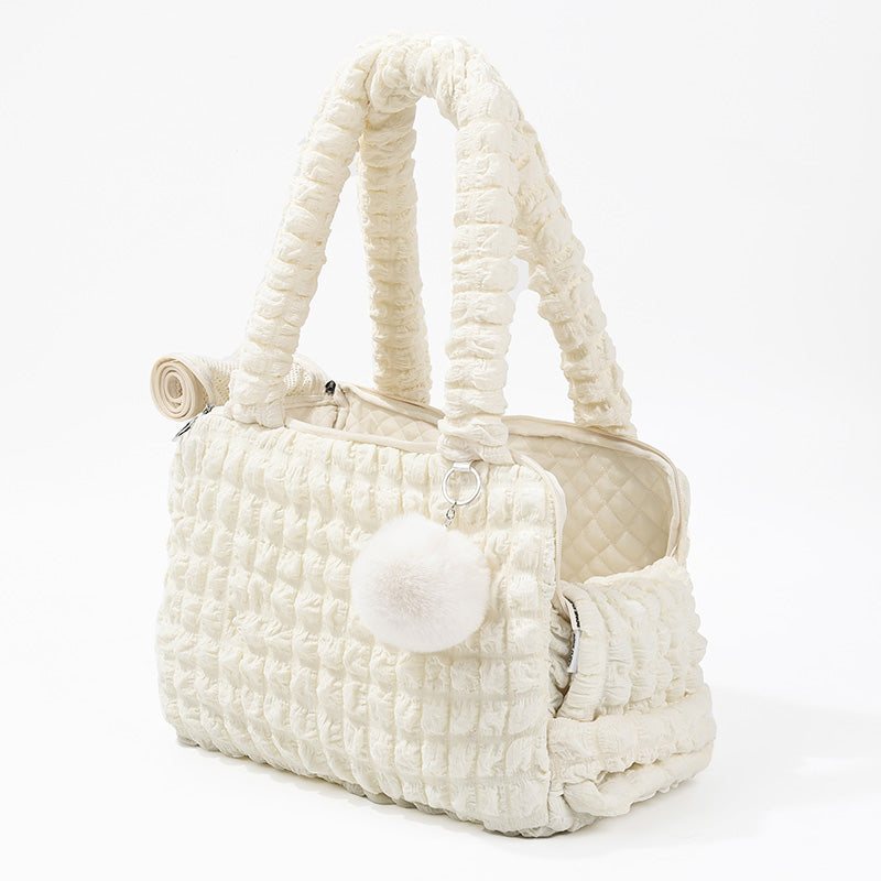 Shoulder bag pet carrier, featuring a convenient and secure top opening