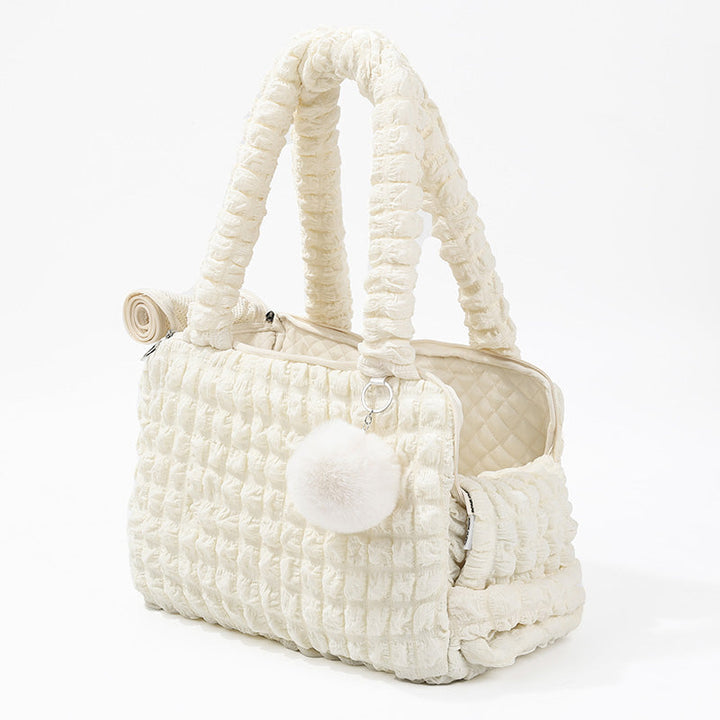 Shoulder bag pet carrier, featuring a convenient and secure top opening