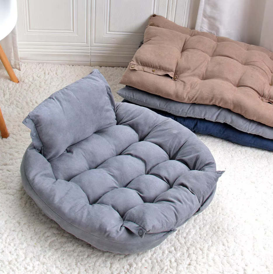 Plush pet bed with thick cushion, providing ultimate comfort for pets, machine washable for hygiene
