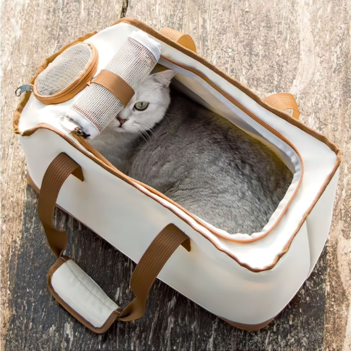 Close-up of Cozy Pet Carrier Shoulder Bag showing soft plush lining for comfortable pet travel