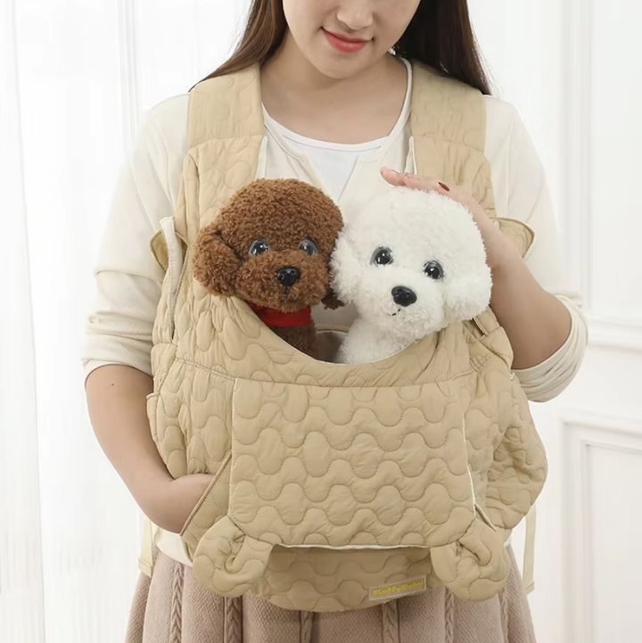 Unisex cozy pet carrier vest, hands-free dog rucksack for small pets, ideal for travel