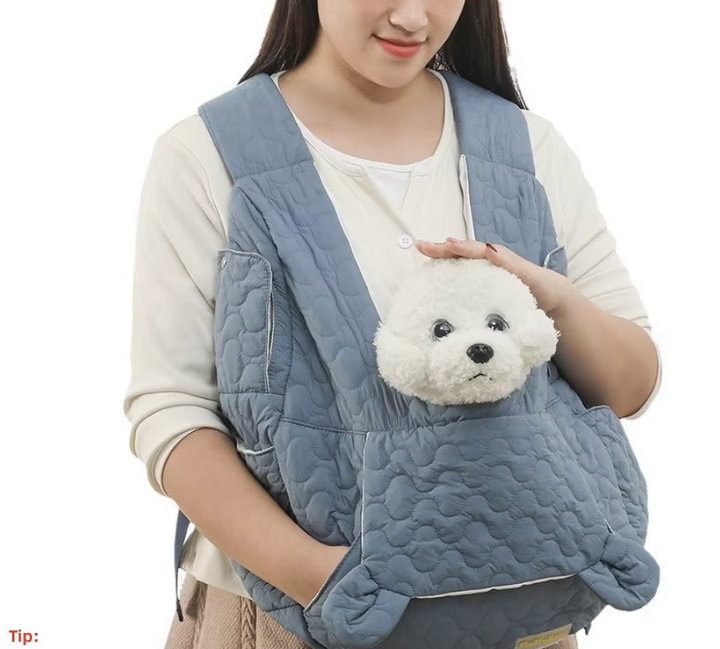 Cozy pet carrier vest for small dogs & cats, hands-free pet rucksack, travel-friendly design
