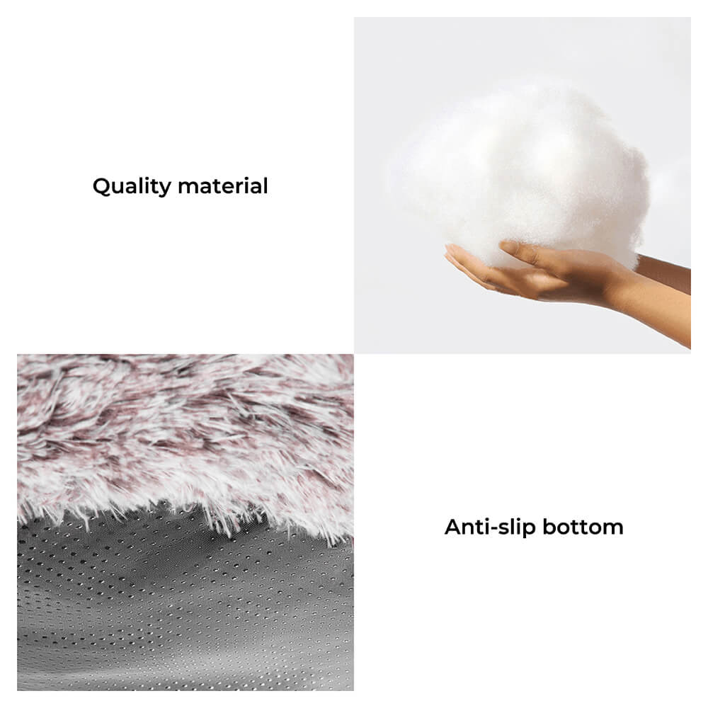 Cozy pet bed, round design, providing ultimate comfort and anxiety relief for pets.
