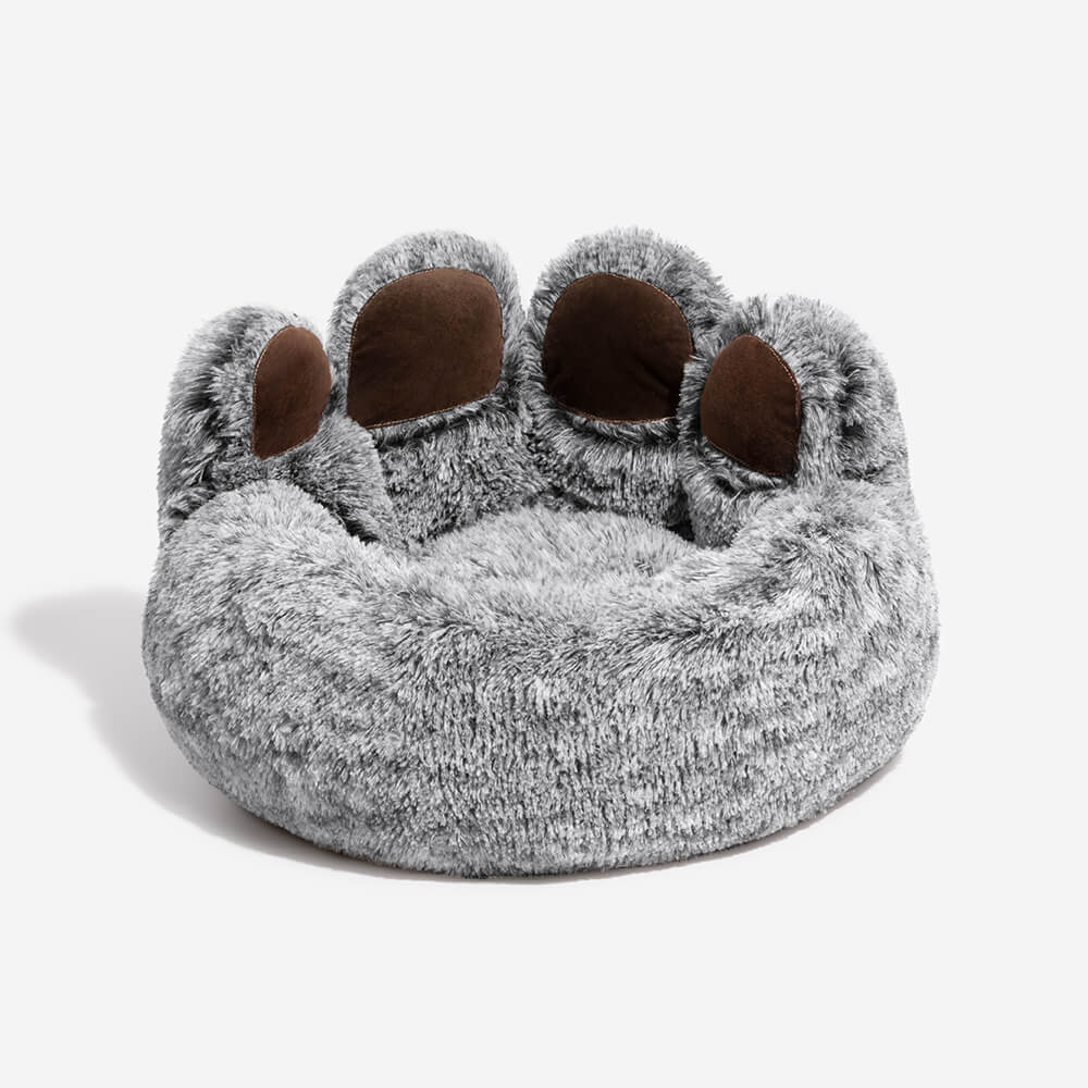 Pet comfort round bed, washable faux fur, suitable for both dogs and cats.