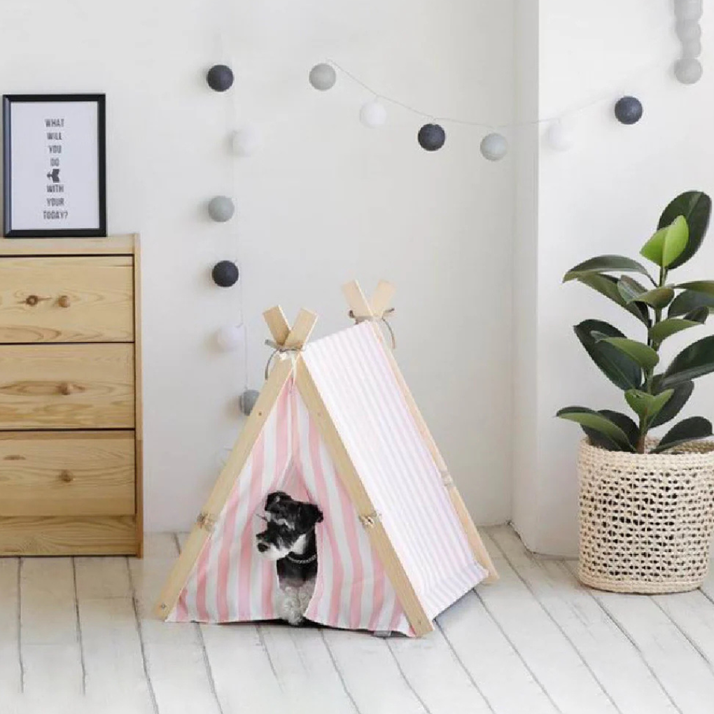Unisex detachable pet bed for small cats/dogs, soft organic cotton, portable indoor pet house