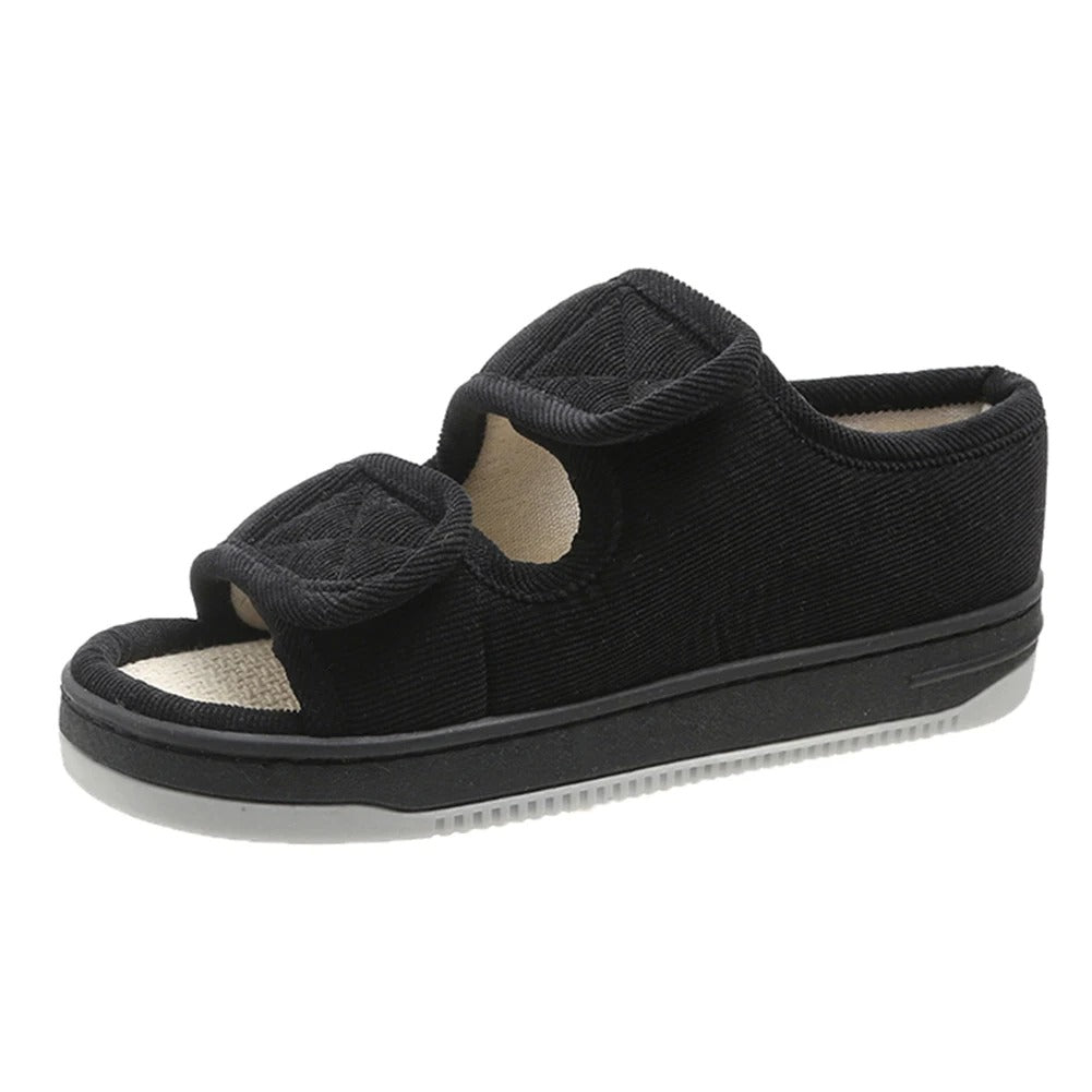 Highly adjustable unisex diabetic sandals for swollen, sensitive feet. Wide fit edema shoes, comfort.