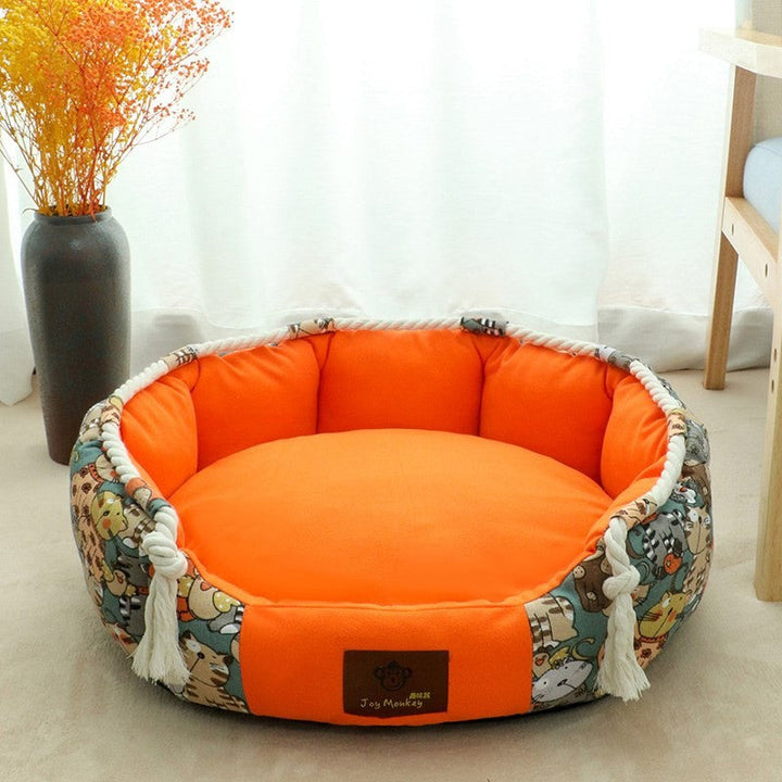 High-quality dog bed offering ultimate comfort with a mat and built-in toy pocket
