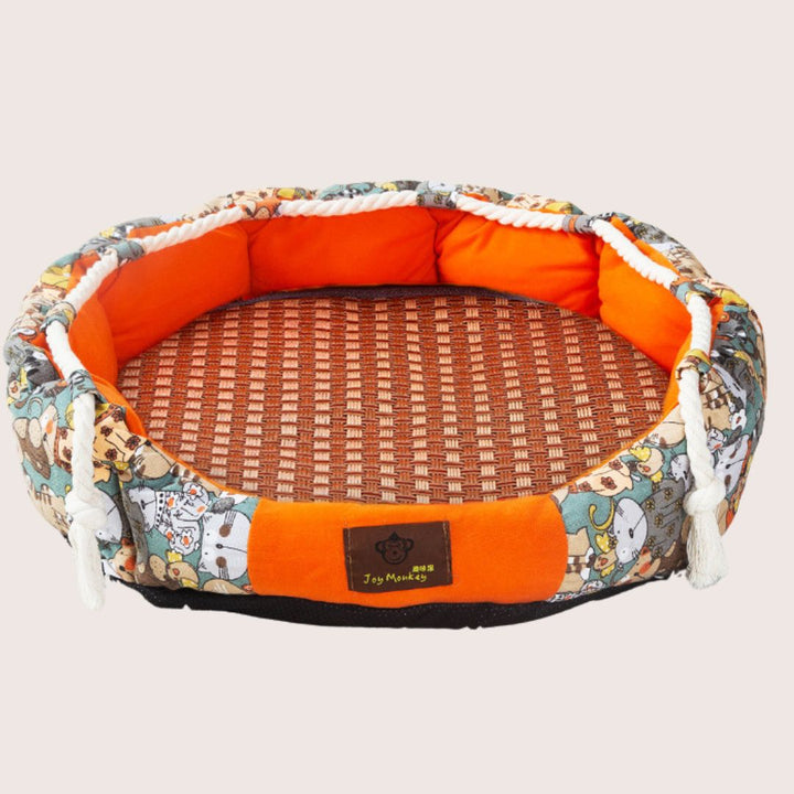 Dog bed with chew toy, pocket, and plush comfort mat – ultimate pet accessory