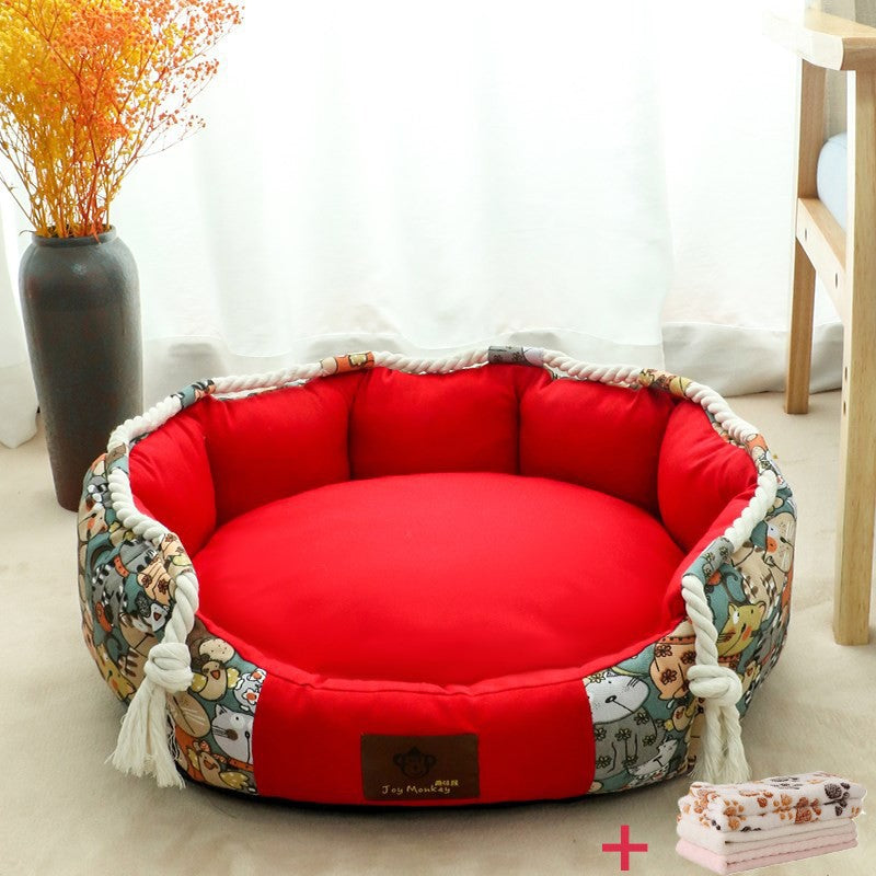 Dog crate pad: plush pet bed with a washable cover, comfort mat, and toy pocket