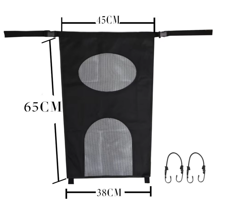 Multi-pocket backseat car organizer for dogs, keeps leashes, treats, and toys neatly stowed during travel