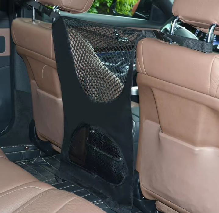 Compact and robust dog gear organizer bag for car backseat, ensures pet supplies are always within reach