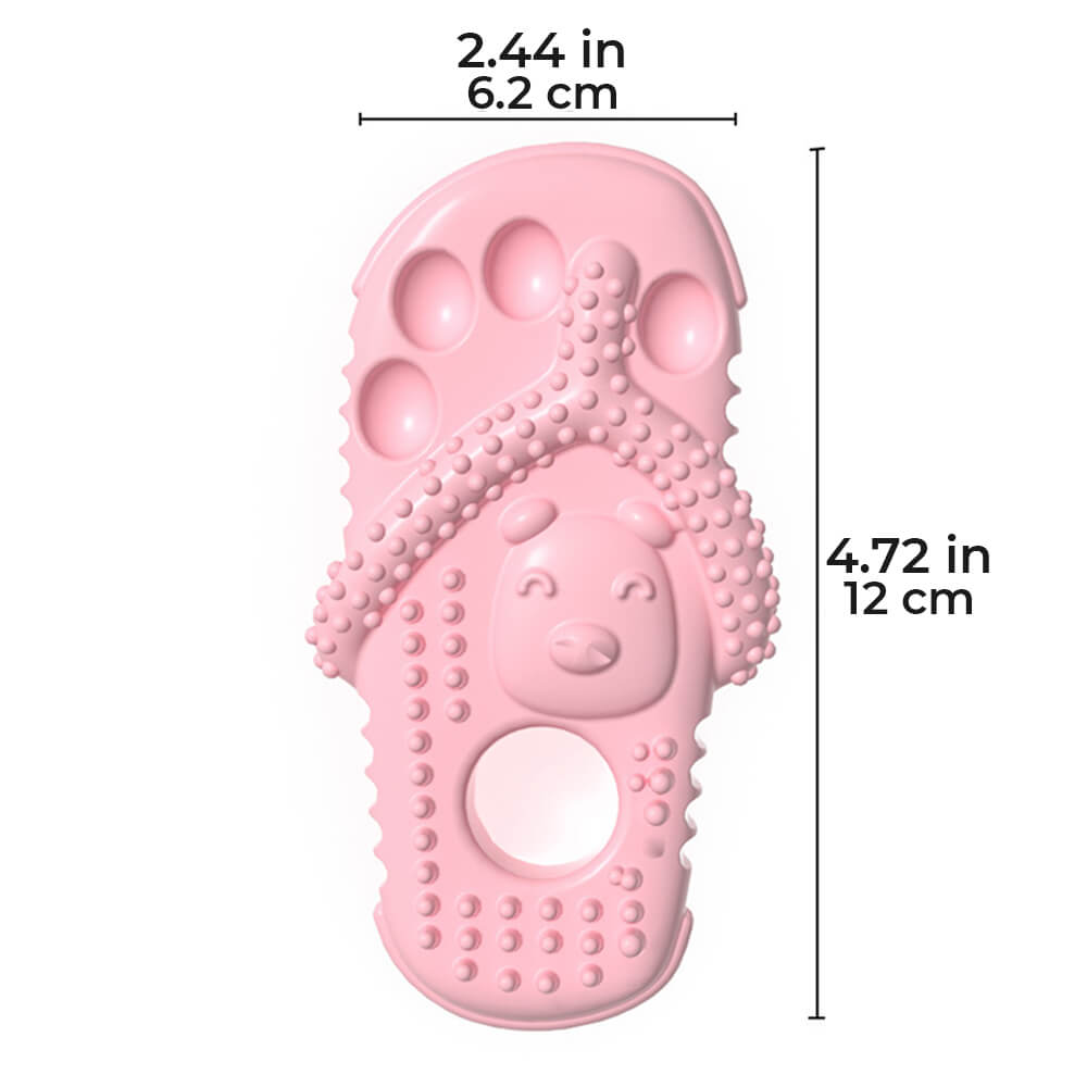 Ergonomically designed TPR dog slipper toy for teeth cleaning, an essential pet dental supply