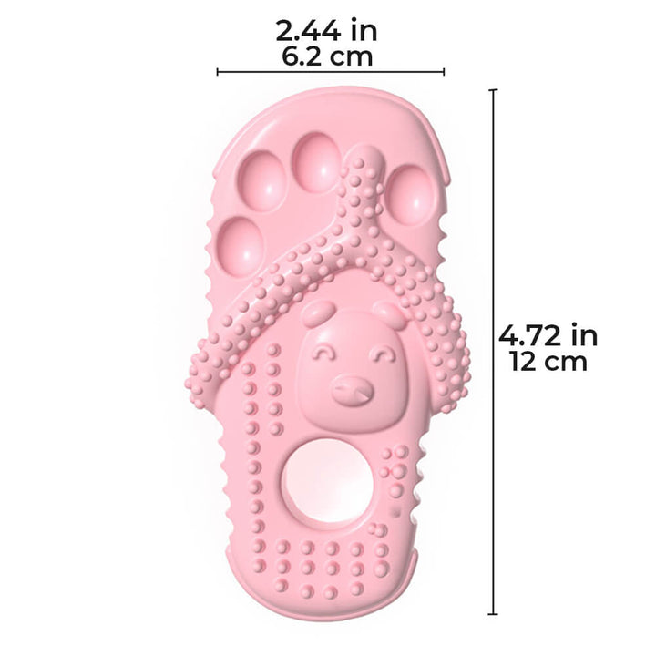 Ergonomically designed TPR dog slipper toy for teeth cleaning, an essential pet dental supply