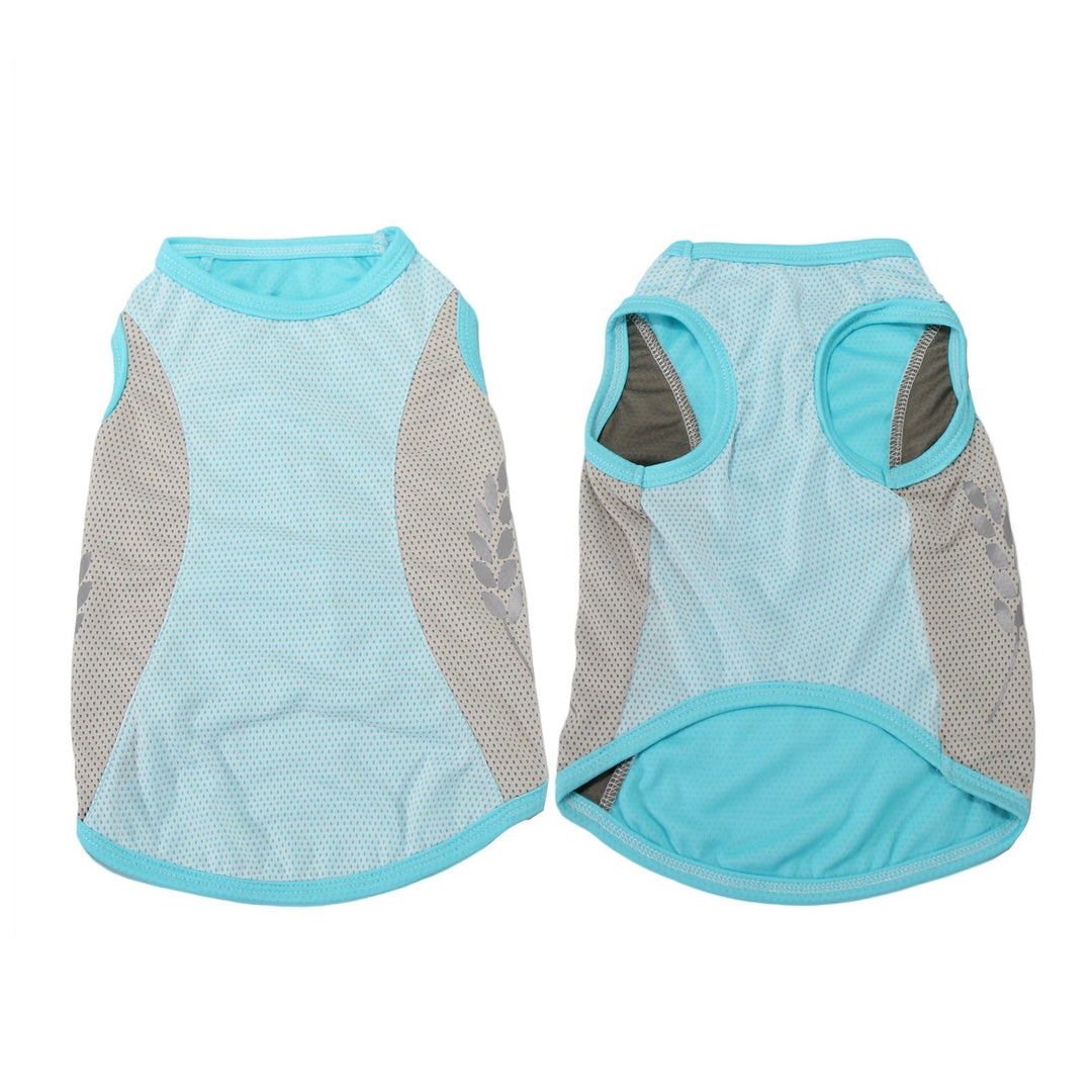 Unisex dog cooling vest with reflective stripes, perfect for summer outdoor safety & comfort.