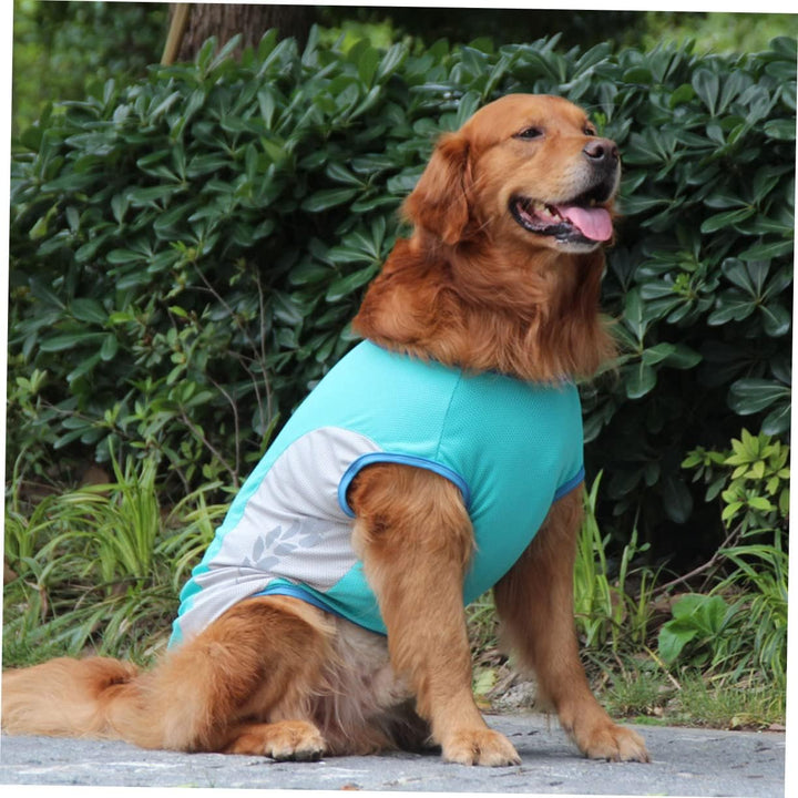 Lightweight, quick-dry pet cooling vest for dogs, featuring reflective strips for enhanced visibility.