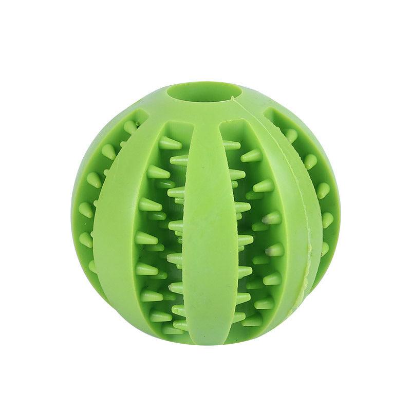Unisex dog chew ball, a treat dispenser designed for dental care and interactive play