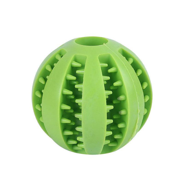 Unisex dog chew ball, a treat dispenser designed for dental care and interactive play
