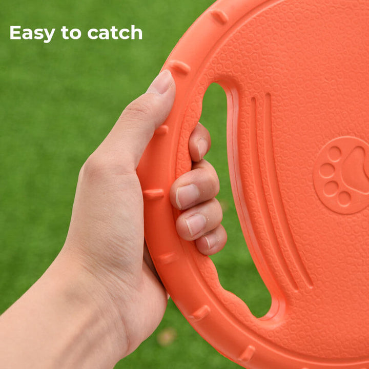 Unisex dog flying disc, purple, premium rubber for high-energy interactive pet games.