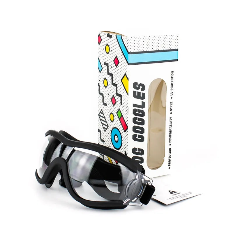 Outdoor pet gear: durable dog goggles with UV protection, essential for dog safety