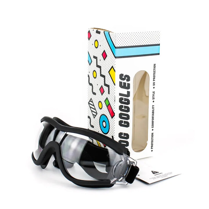 Outdoor pet gear: durable dog goggles with UV protection, essential for dog safety