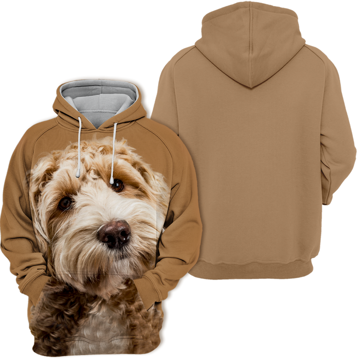 Durable cotton blend pet hoodie for dogs, non-peeling fabric, stylish and comfortable dog apparel.