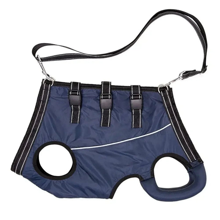 Unisex dog mobility support harness, adjustable dacron, for injury recovery & senior dogs.