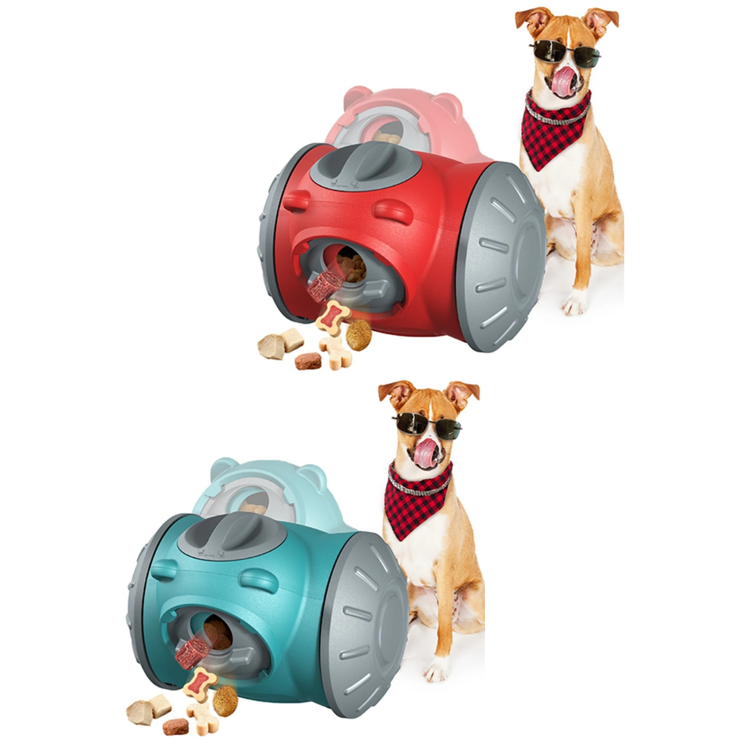 Top-down view of a colorful slow feeder dog toy, ideal for enrichment