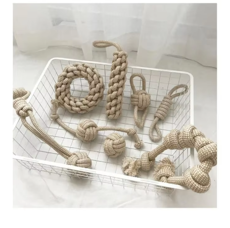 Multi-pack pet dental rope toys, robust construction for long-lasting dog play.