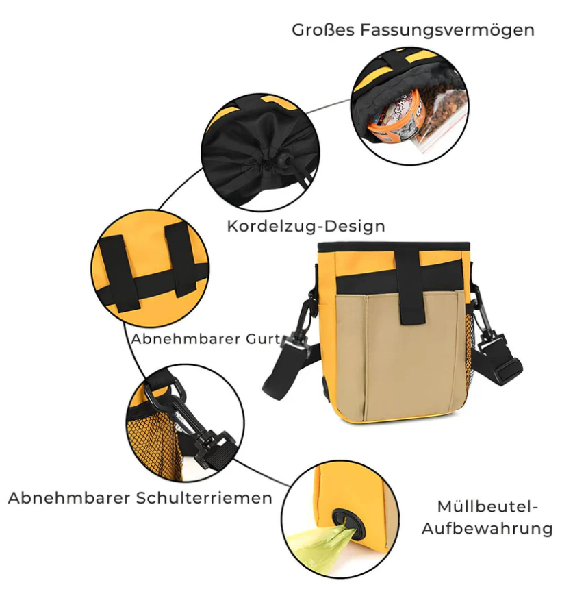 Compact dog accessories training waist bag with treat and poop bag storage