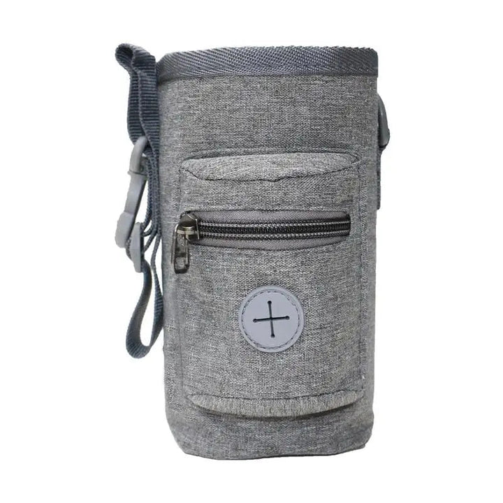 Unisex dog treat pouch with poop bag holder, ideal for dog training and walks, durable pet accessory.