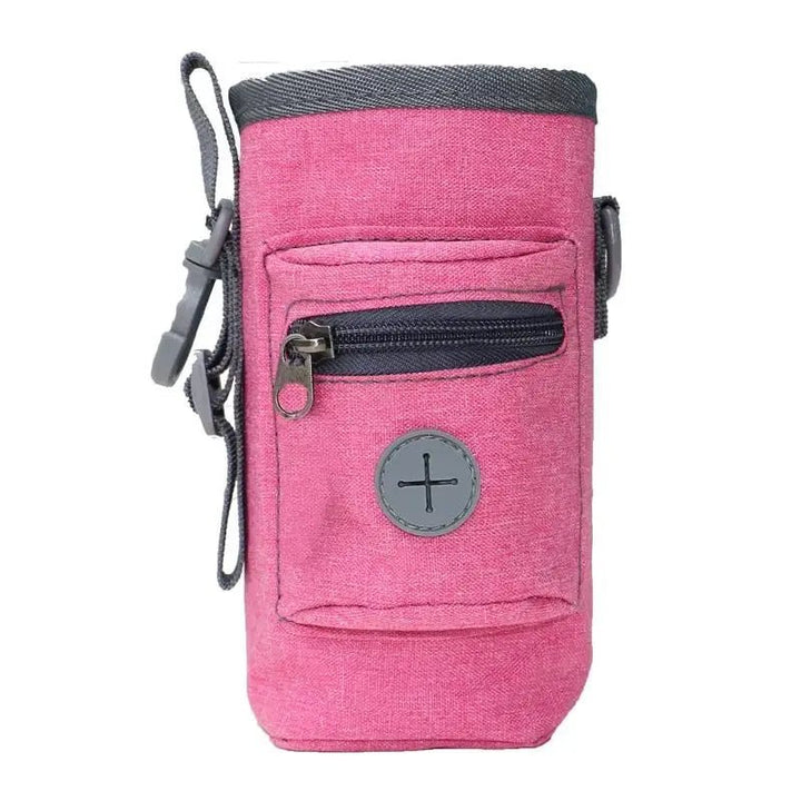 Multifunctional dog treat pouch with a convenient poop bag dispenser, a must-have for dog training.