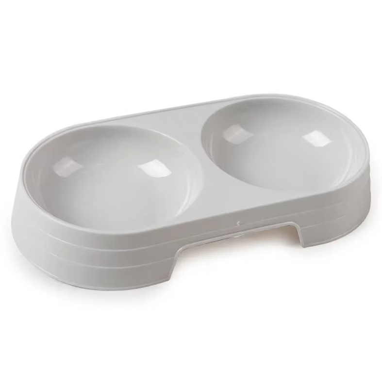 Durable pet feeding station: twin stainless steel bowls with non-slip features