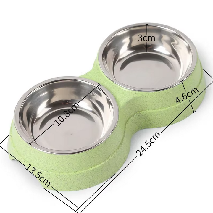 Unisex pet supplies: non-slip double dog bowls for food and water