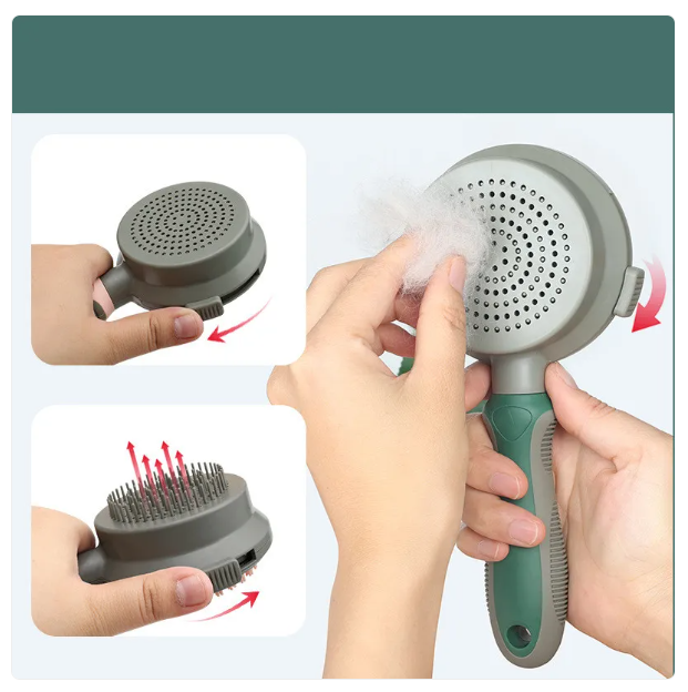 Versatile pet grooming brush for cats, effectively detangles and removes loose fur for a healthier coat