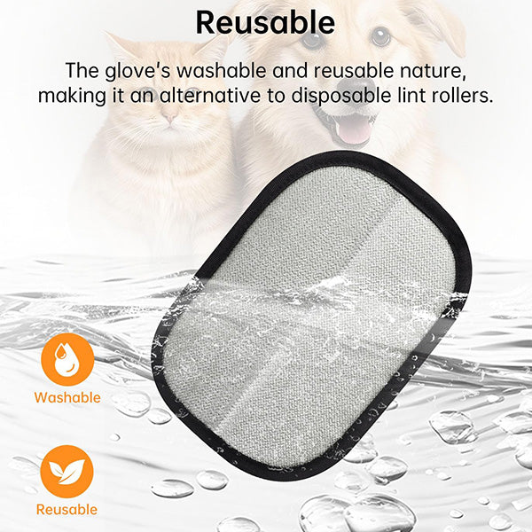 Unisex pet hair remover glove, double-sided for efficient grooming and cleaning of animal fur