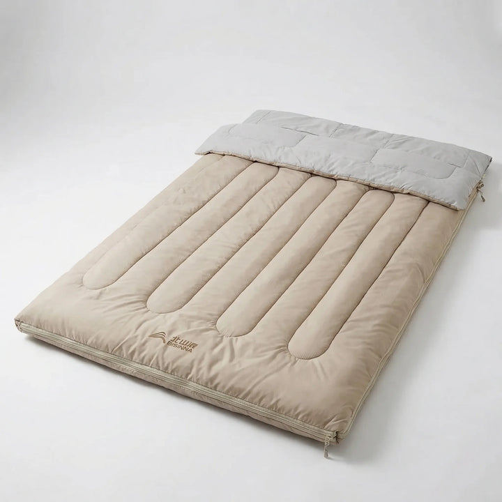 Warm & comfortable unisex double sleeping bag, perfect for outdoor camping & hiking. Detachable for versatile use.