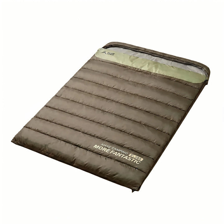Durable unisex double sleeping bag for all 4 seasons. Perfect for shared camping, hiking & outdoor travel.